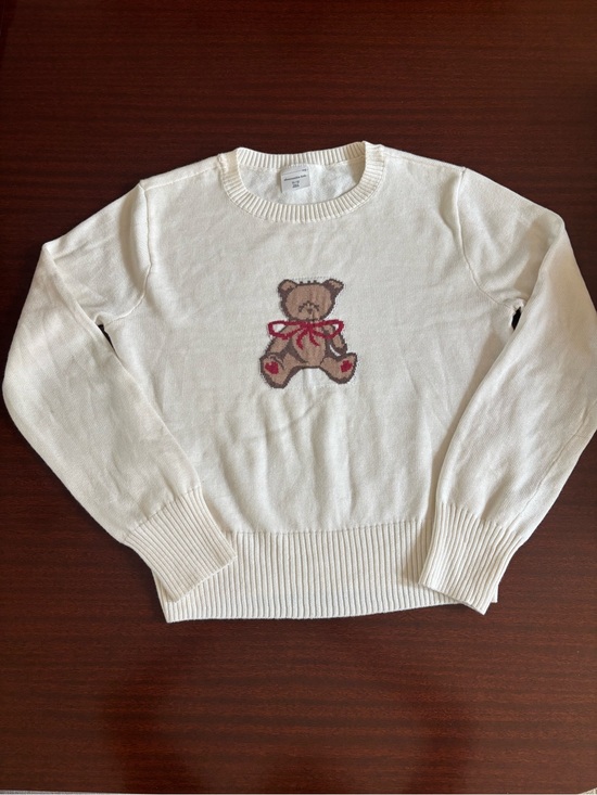 abercrombie kids Other - abercrombie kids Cream Knit Teddy Bear Crewneck Sweater